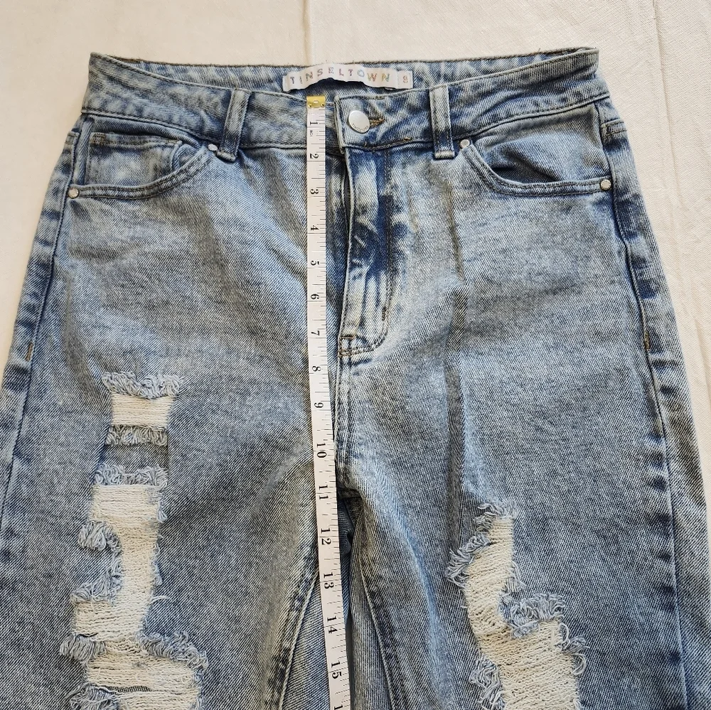 Tinseltown Light Blue Distressed Boyfriend Jeans